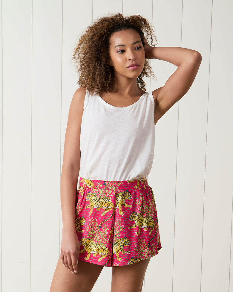 Bagheera - Eco Satin Sweet Dreams Shorts - Hot Pink - Printfresh