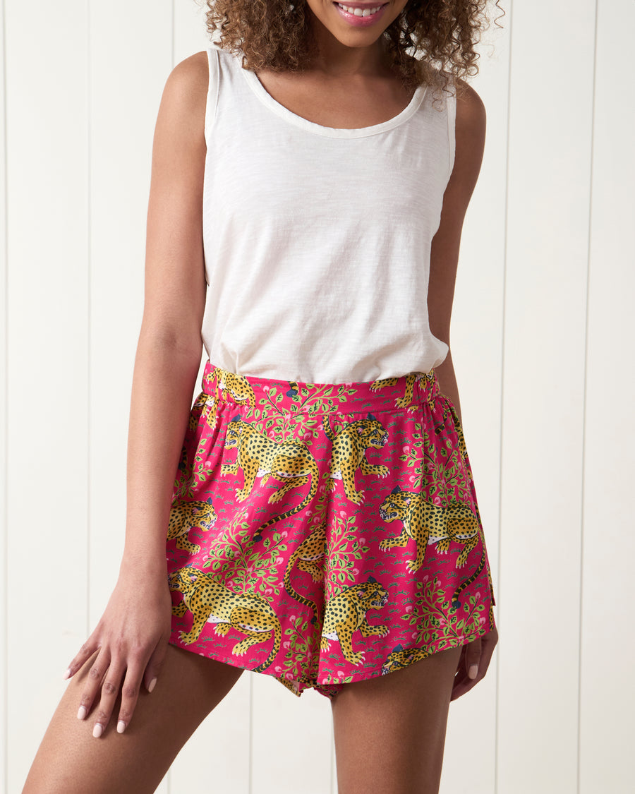 Bagheera - Eco Satin Sweet Dreams Shorts - Hot Pink - Printfresh