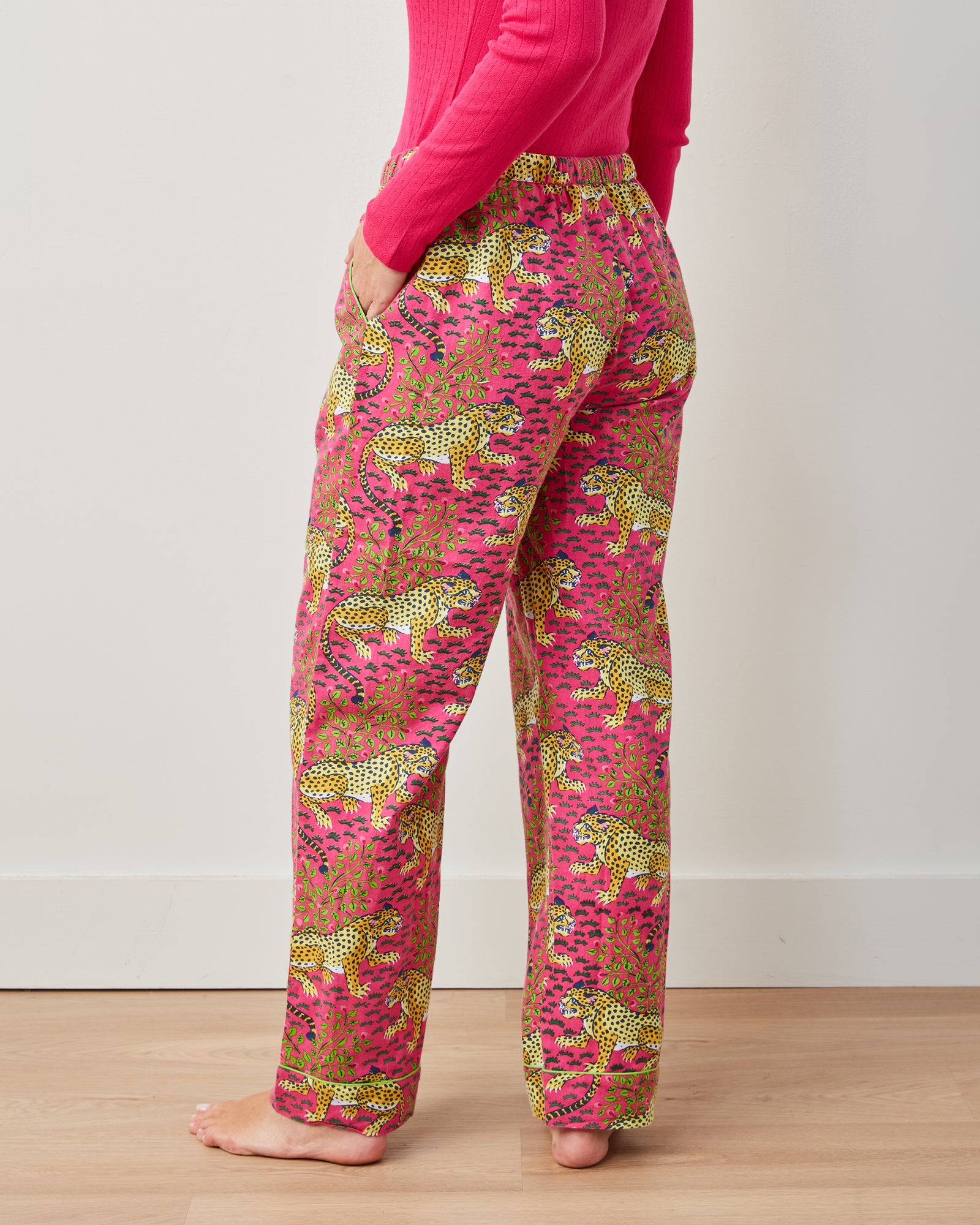 Big Cats- 3-Pack Flannel PJ Pants - Hot Pink/Jade/Ink - Printfresh