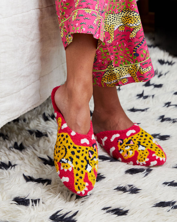 Bagheera - Tufted Slippers - Hot Pink - Printfresh