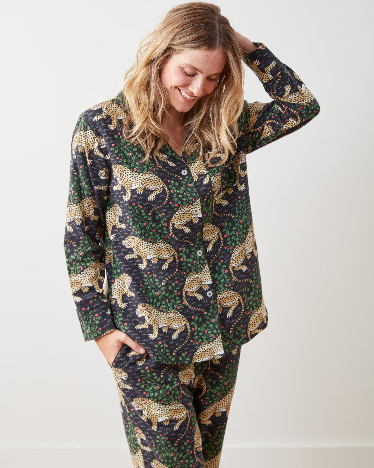Bagheera Lightweight Flannel Long PJ Set Ink