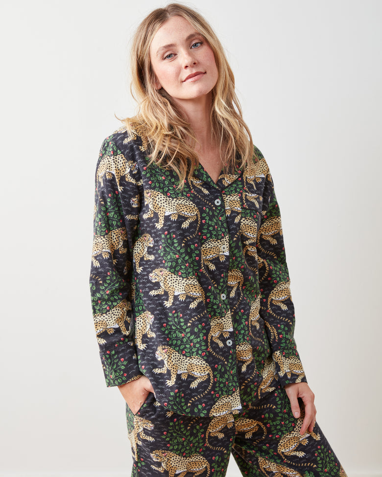 Bagheera - Lightweight Flannel Long PJ Set - Ink - Printfresh