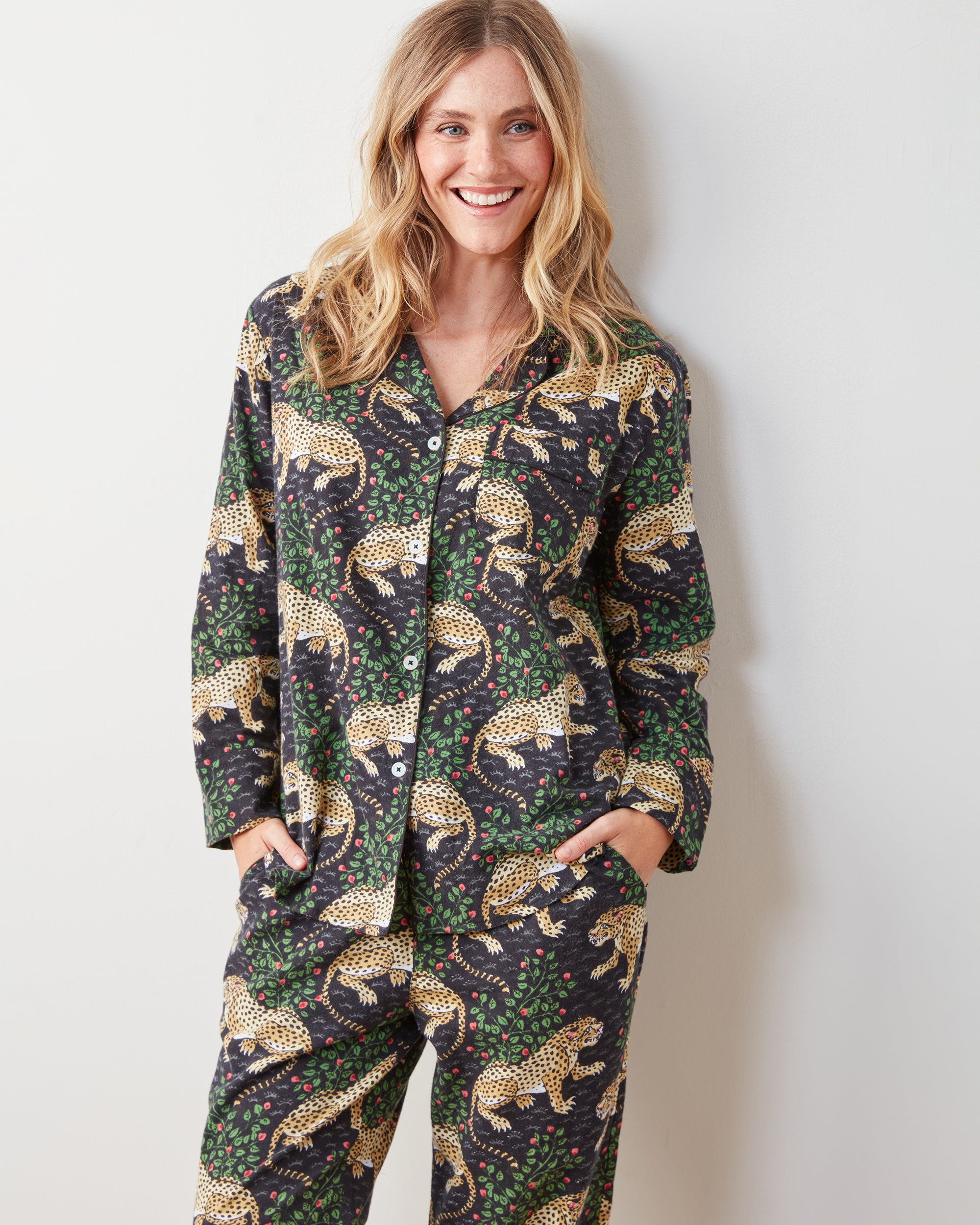 Bagheera - Flannel Long PJ Set - Ink - Printfresh