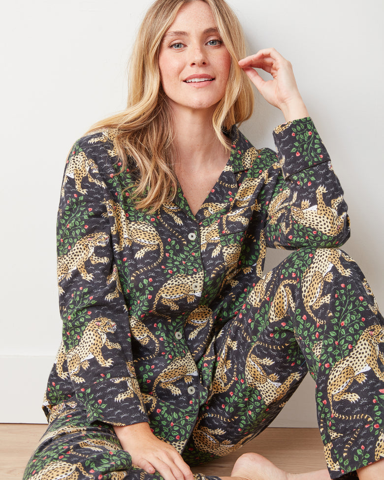 Bagheera - Lightweight Flannel Long PJ Set - Ink - Printfresh