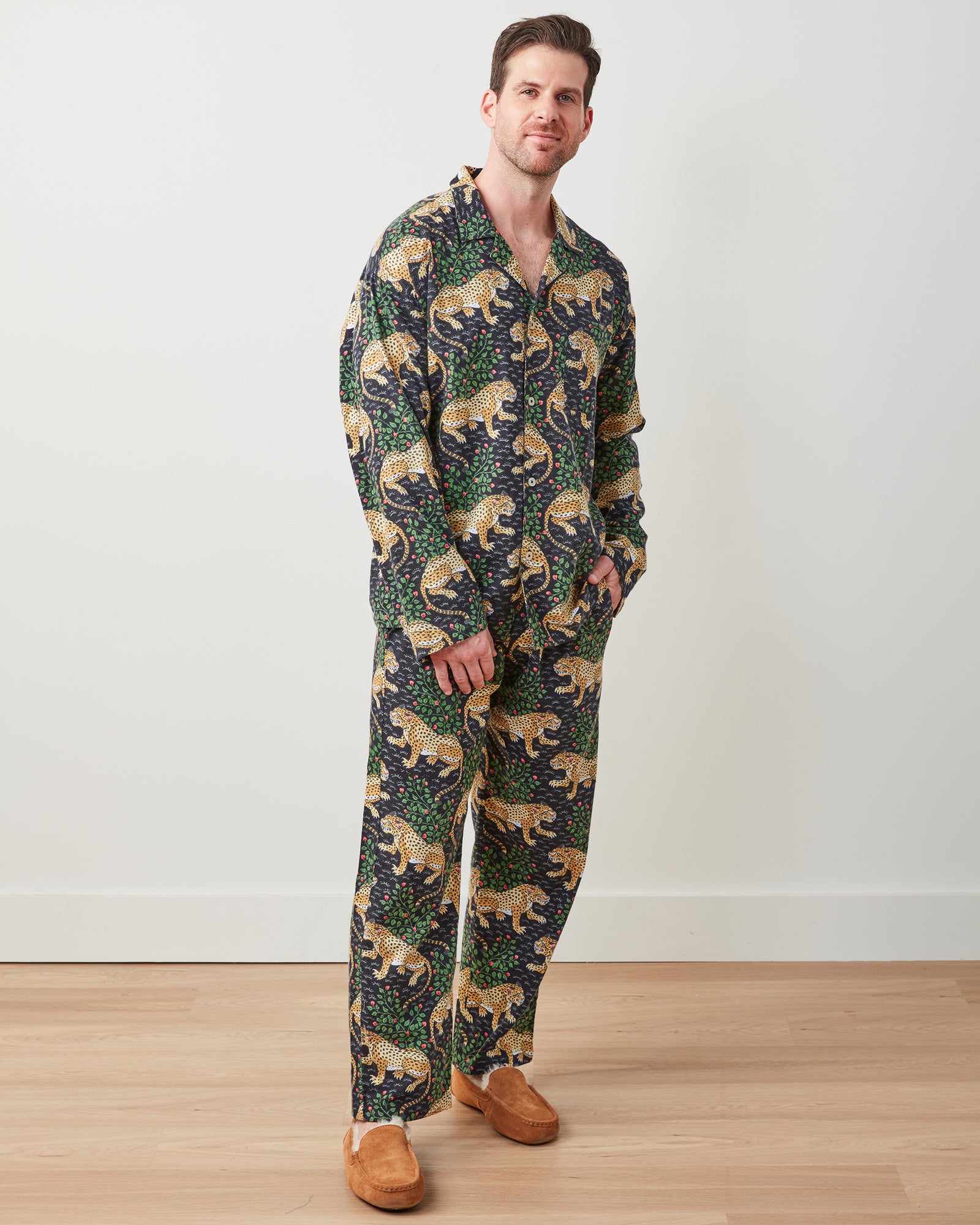 Bagheera - Men's Flannel Long PJ Set - Ink - Printfresh