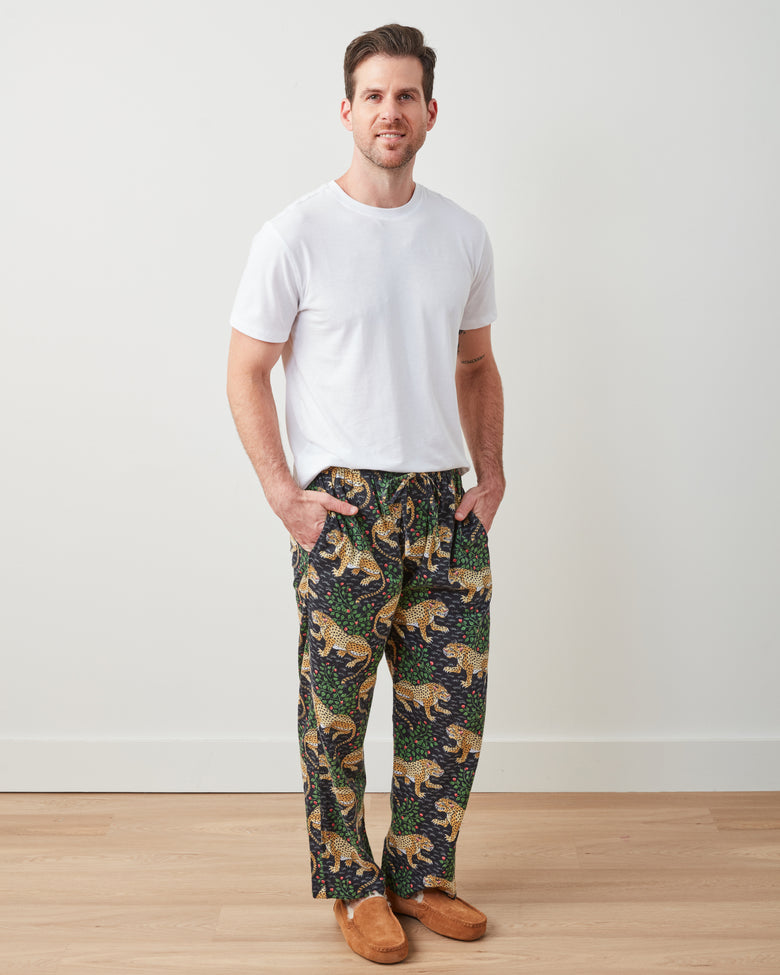 Bagheera - Men's Lightweight Flannel PJ Pants - Ink - Printfresh