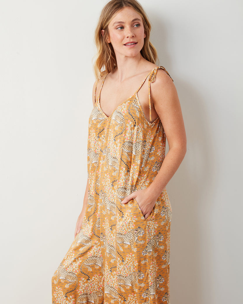 Bagheera - Eco Satin Jaipur Jumpsuit - Tobacco - Printfresh