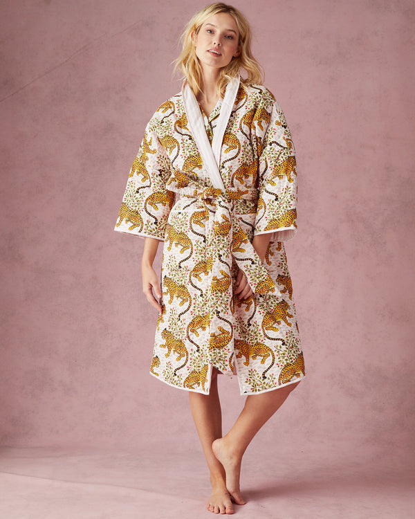 Bagheera - Reversible Quilted Robe - Blush - Printfresh