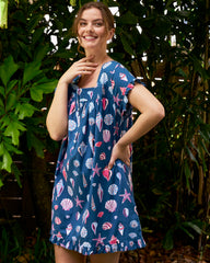 Beachcomber - Pintuck Nightgown - Shoreline Blue - Printfresh