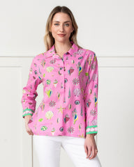 Beachcomber - Basic Bliss Blouse - Neon Bubblegum - Printfresh