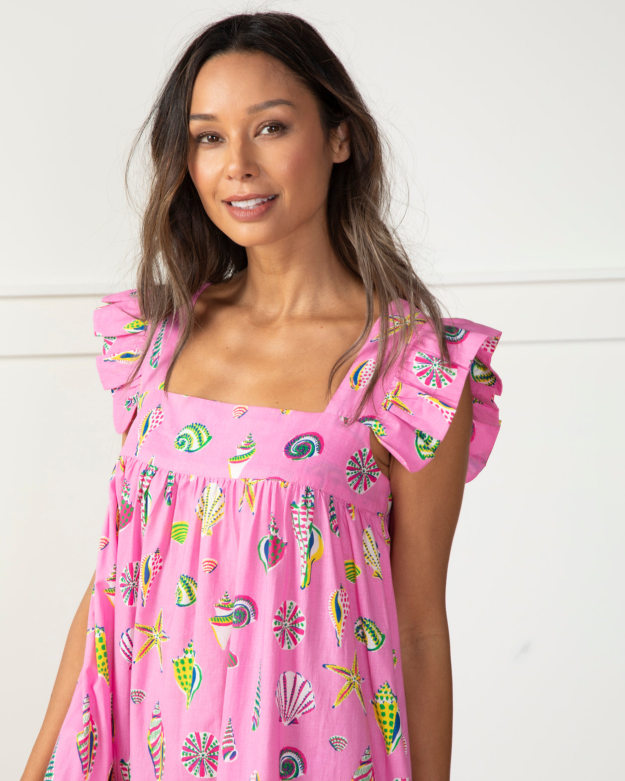 Beachcomber - Shoreline Dress - Neon Bubblegum - Printfresh