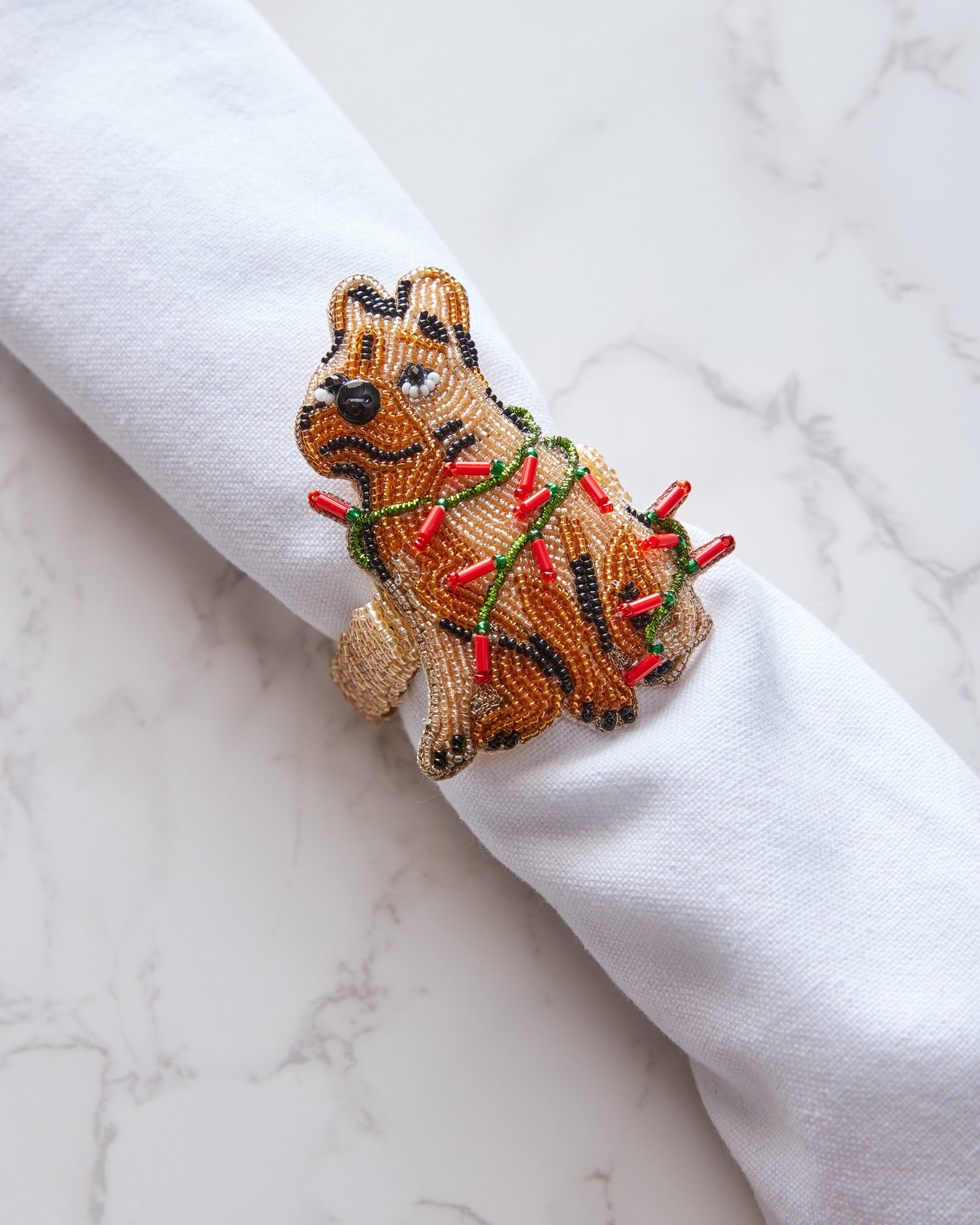 Happy Howlidays - Napkin Ring Set Of 4 -  Multi - Printfresh