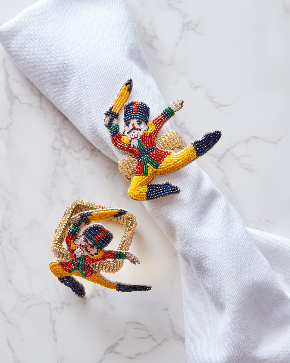 Nutcracker Dreams - Napkin Ring Set Of 2 - Red Multi - Printfresh