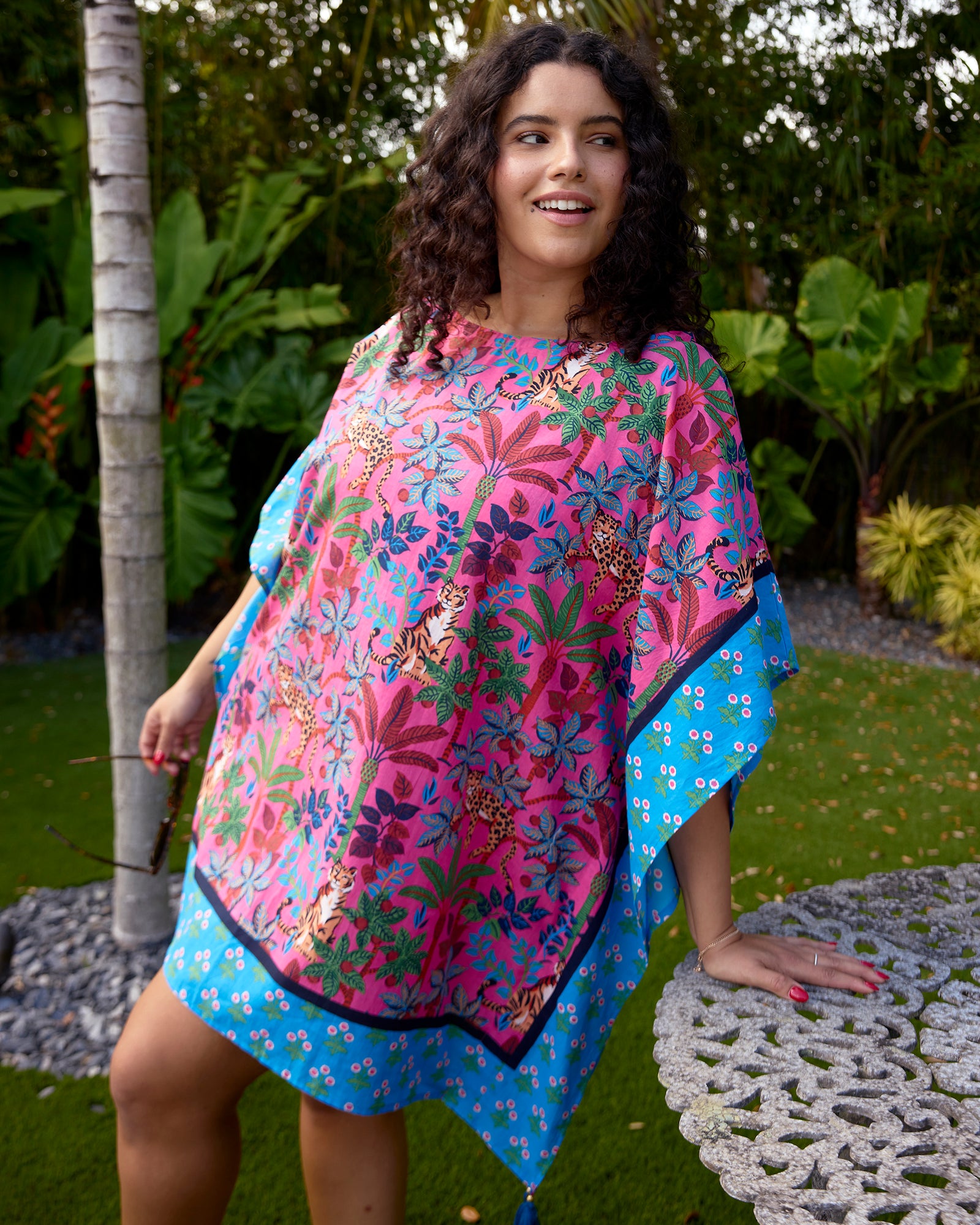 Big Cat Energy - Cabana Club Cover-Up - Fuschia - Printfresh