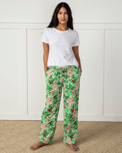 Lounging Leopard - Organic Cotton Pajama Pants- Latte