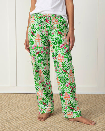 Shady Lady Black Jungle Lounge Pajama Pants Cheetah Pop Floral