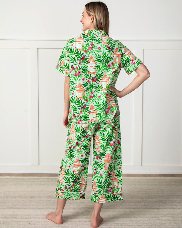 Birds of a Feather - Short Sleeve Top & Cropped Pants Set - Kiwi Slice - Printfresh