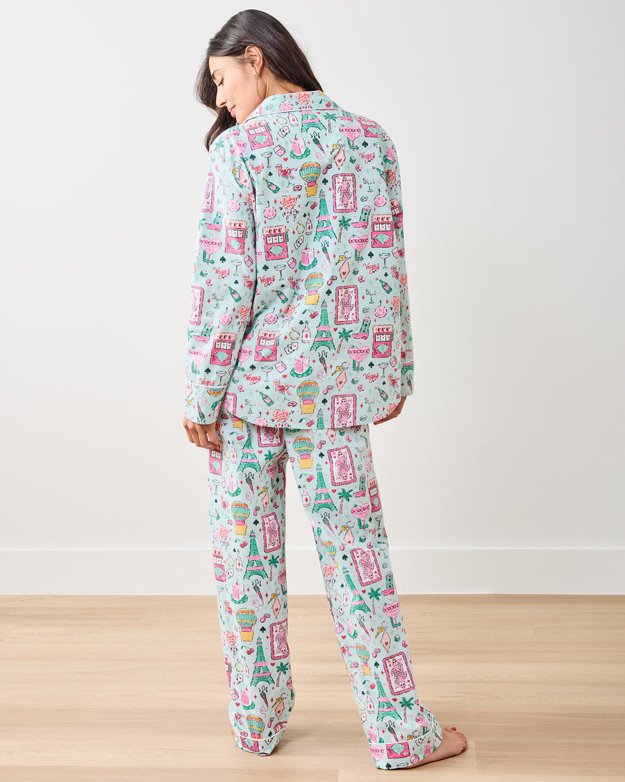 Viva Las Vegas - Long PJ Set - Mint - Printfresh