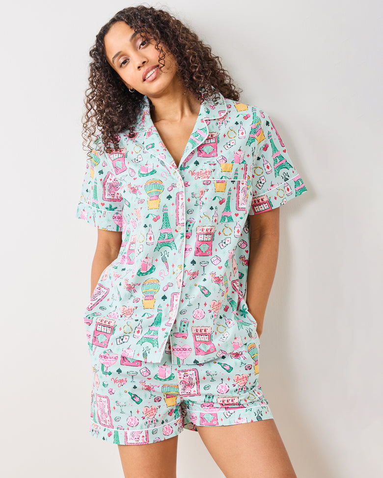 Viva Las Vegas - Short PJ Set - Mint - Printfresh
