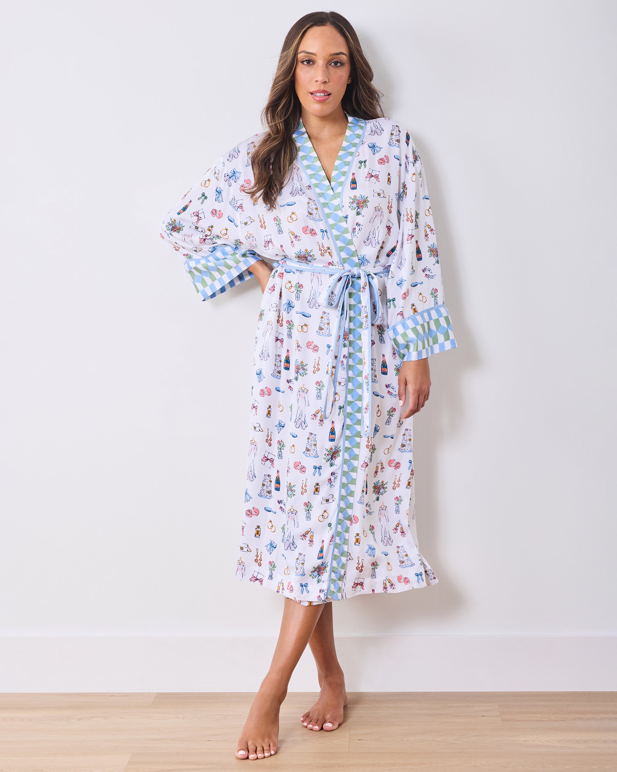 Big Day Bliss - Eco Satin Robe - Coastal Cloud – Printfresh