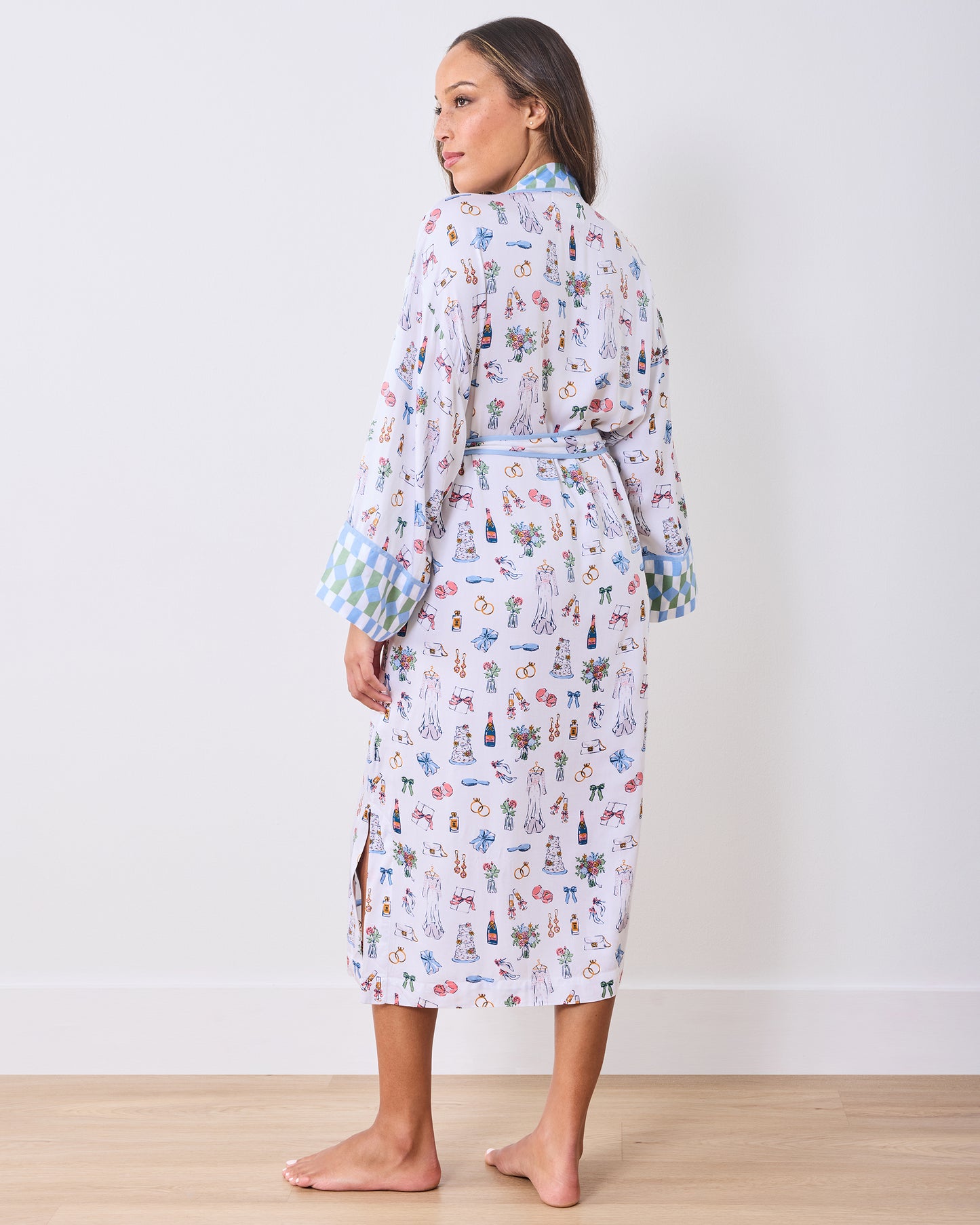Big Day Bliss - Eco Satin Robe - Coastal Cloud - Printfresh