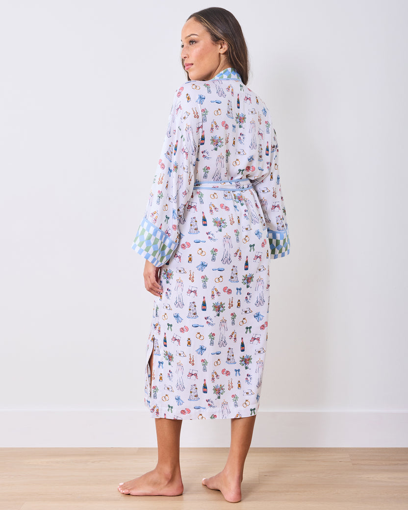 Big Day Bliss - Eco Satin Robe - Coastal Cloud - Printfresh