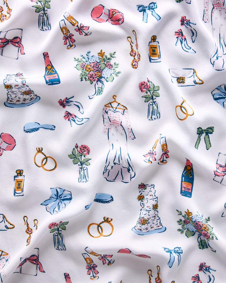 Big Day Bliss - Eco Satin Robe - Coastal Cloud - Printfresh