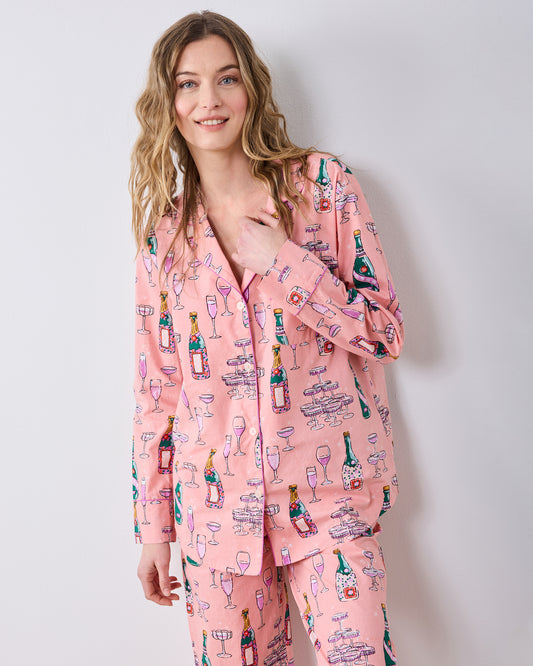 Champagne Tower - Tall Long PJ Set - Peach Fizz - Printfresh