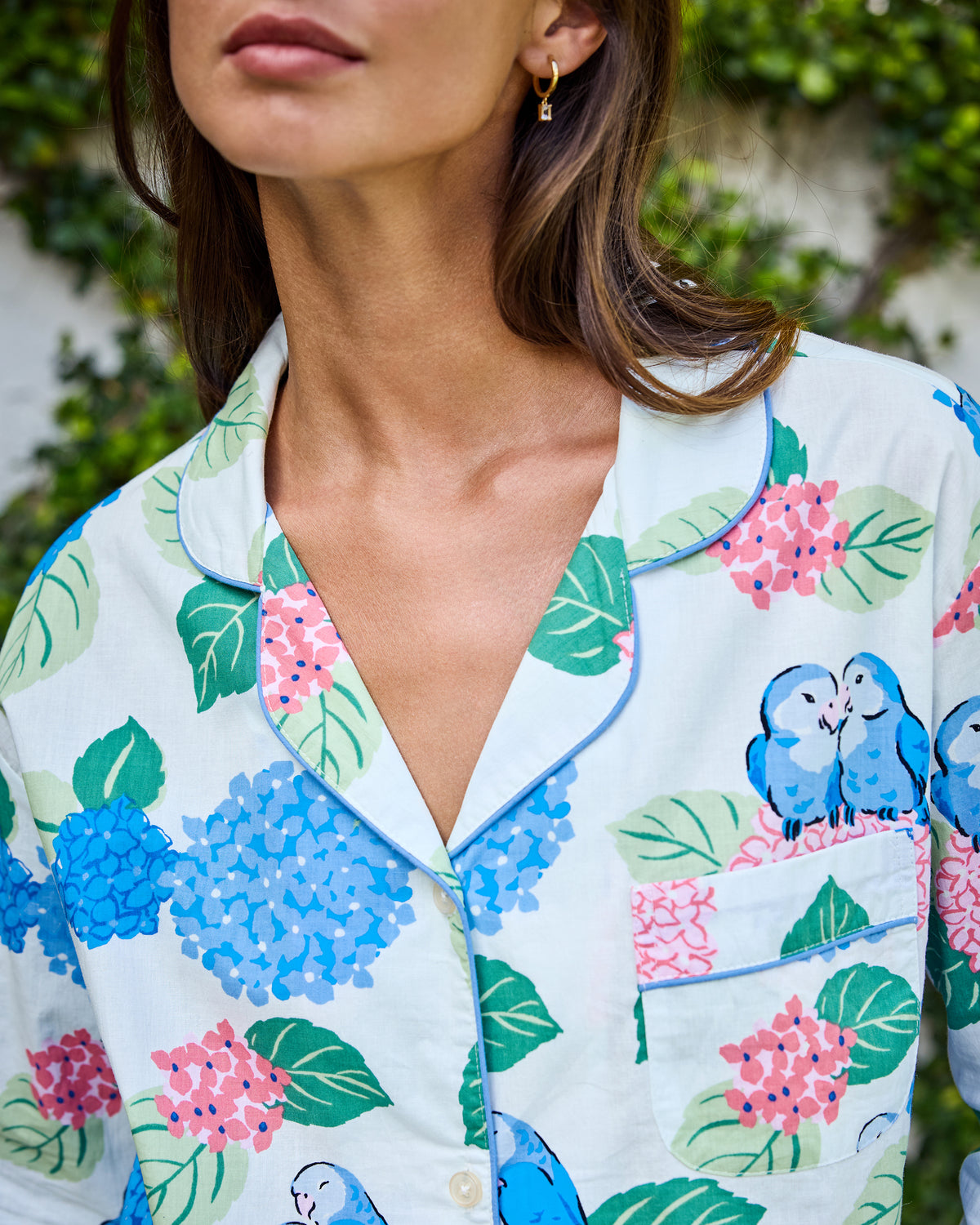 Hydrangea Honeymoon - Long PJ Set - Cloud - Printfresh