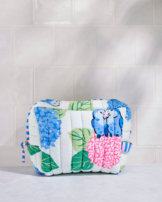Hydrangea Honeymoon - Quilted Pouch - Cloud - Printfresh