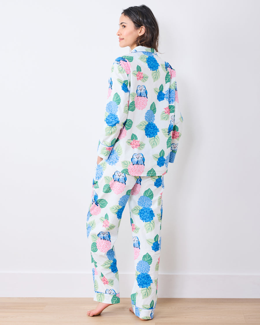 Hydrangea Honeymoon - Long PJ Set - Cloud - Printfresh