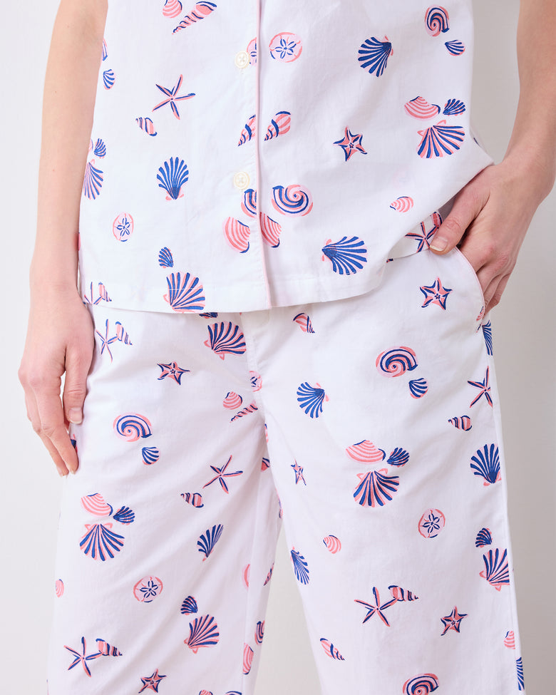 Scattered Shells - Short Sleeve & Cropped Pant Set - Pink Cloud - Printfresh