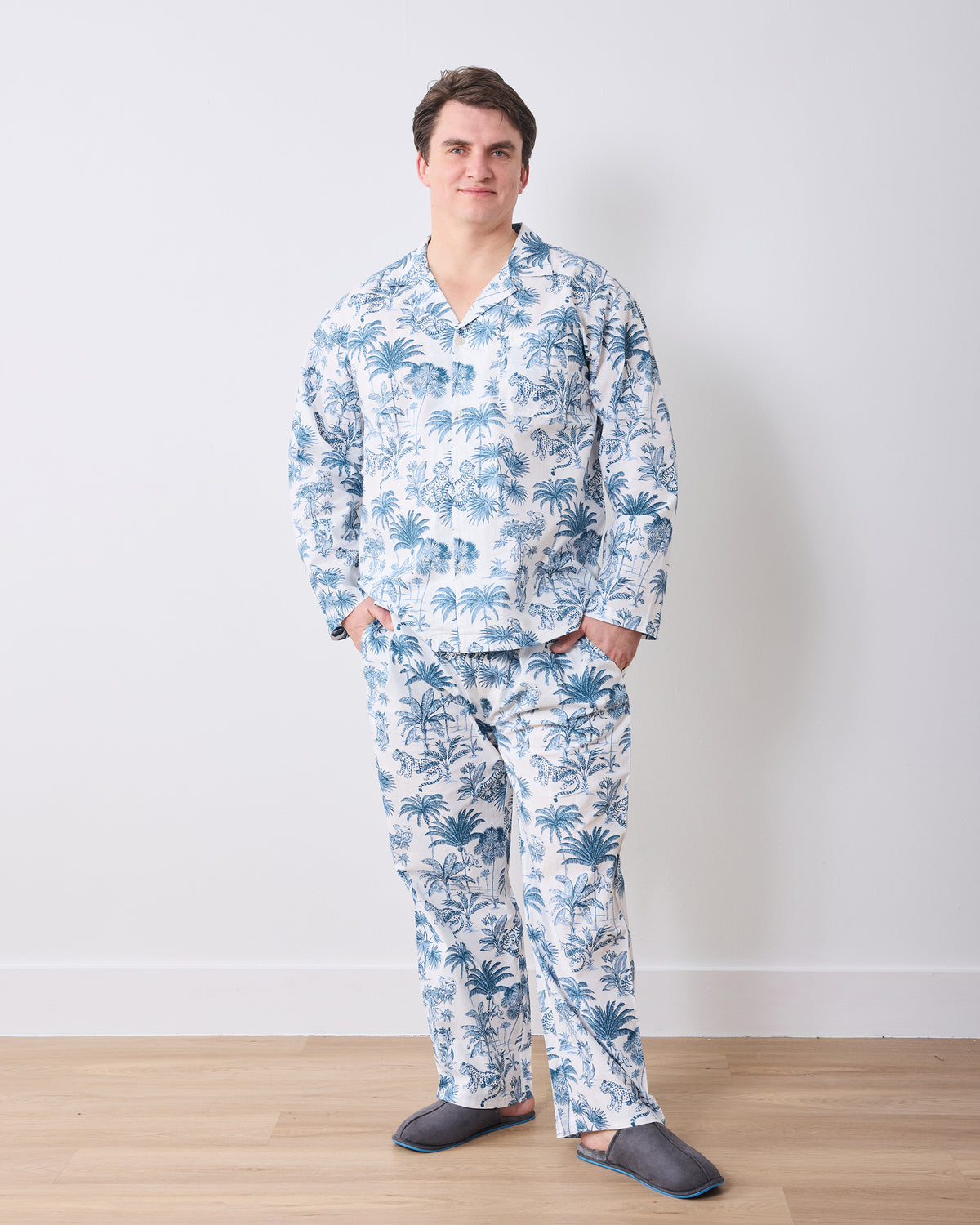 Tropical Toile - Men's Long Set - Cloud - Printfresh