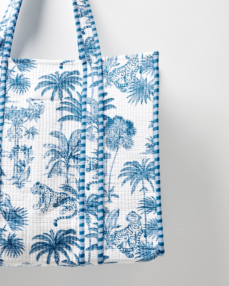 Tropical Toile - Traveler Tote - Cloud - Printfresh