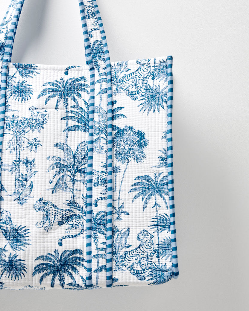 Tropical Toile - Traveler Tote - Cloud - Printfresh