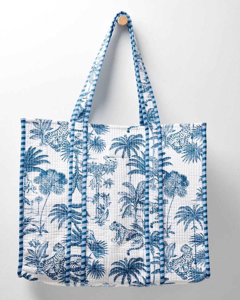 Tropical Toile - Traveler Tote - Cloud - Printfresh