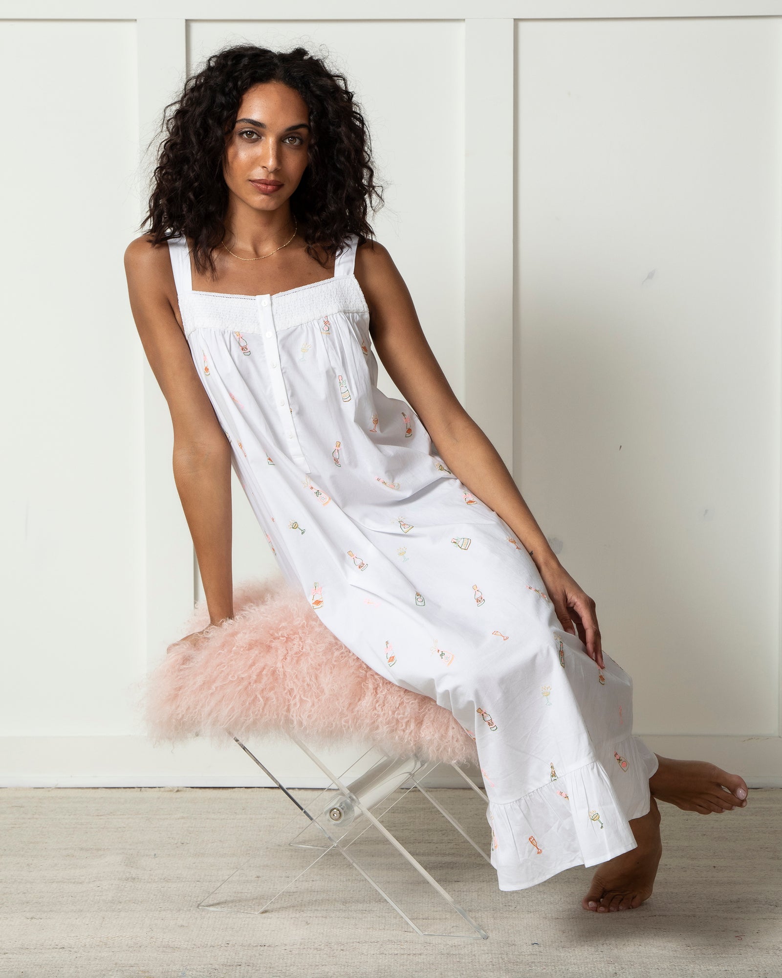 Bubbly Brunch - Starlit Sky Nightgown - Cloud - Printfresh