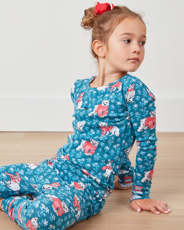 Bundled Up - Kids PJ Set - Navy - Printfresh