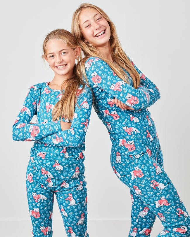 Bundled Up - Kids PJ Set - Navy - Printfresh