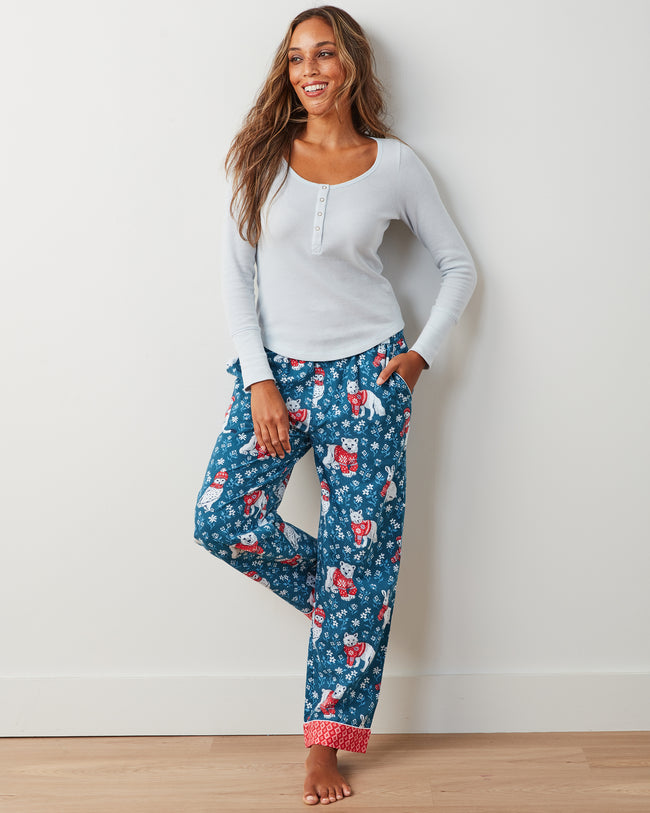 Bundled Up - Flannel PJ Pants - Navy - Printfresh