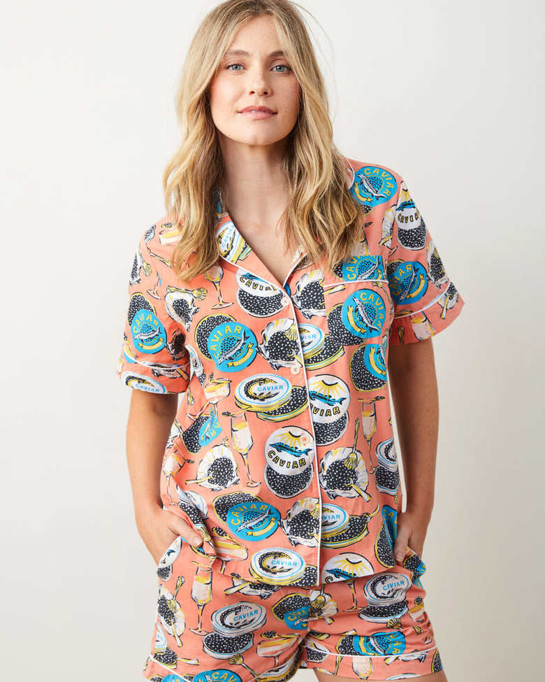 Champagne & Caviar - Short PJ Set - Salmon