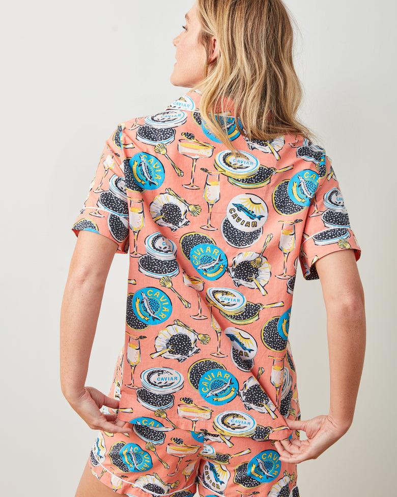 Champagne & Caviar - Short PJ Set - Salmon
