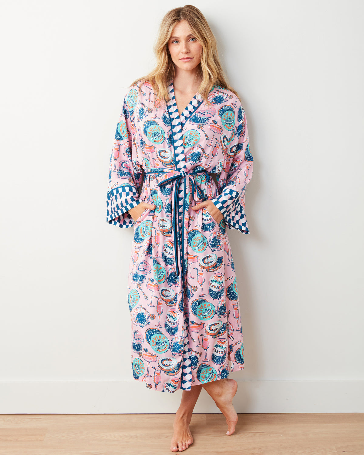 Champagne & Caviar Eco Satin Robe Blush