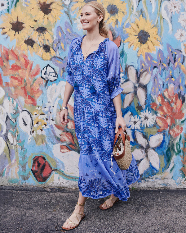 Charming Cheetahs - Vibrant Voyage Dress - Blue Hibiscus - Printfresh