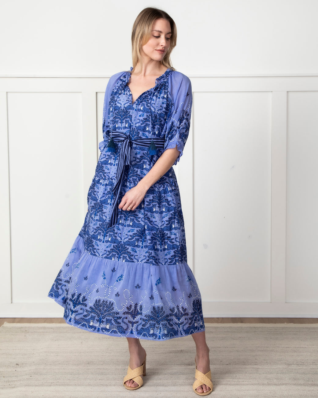Charming Cheetahs - Vibrant Voyage Dress - Blue Hibiscus - Printfresh
