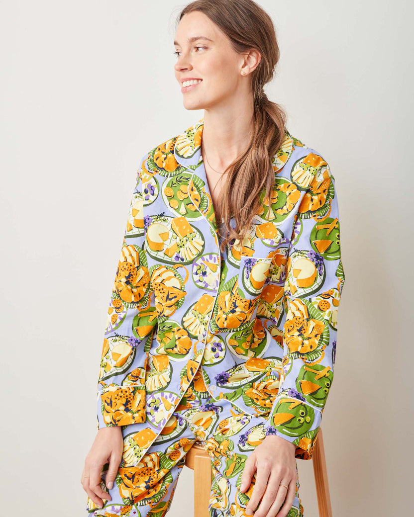 Cheese Plate - Long PJ Set - Lavender - Printfresh