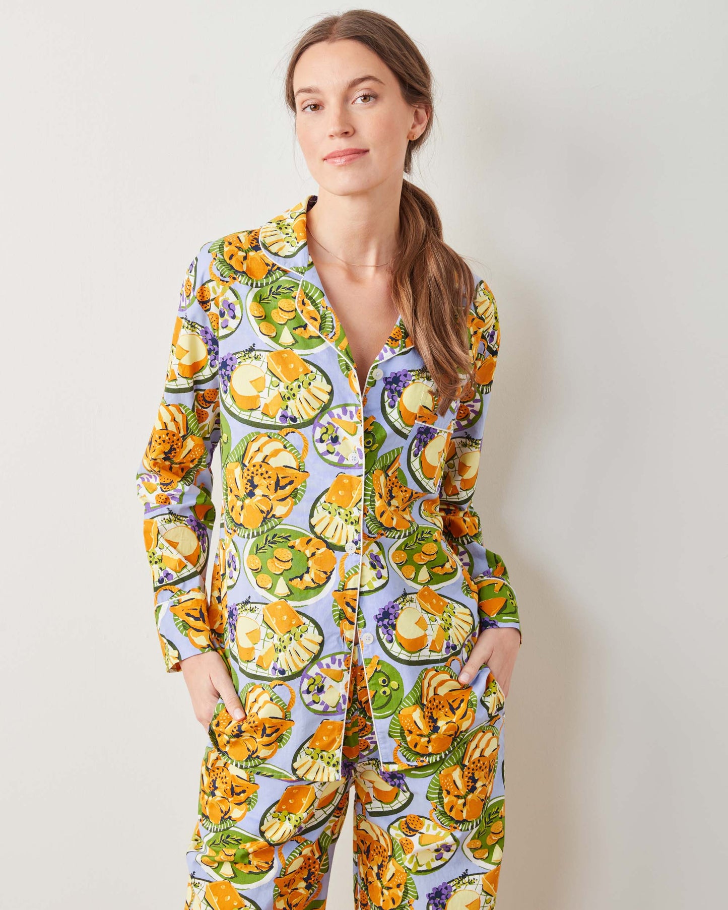 Cheese Plate - Long PJ Set - Lavender - Printfresh