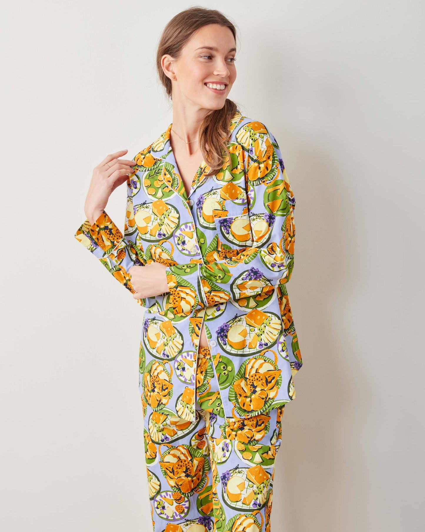 Cheese Plate - Long PJ Set - Lavender - Printfresh