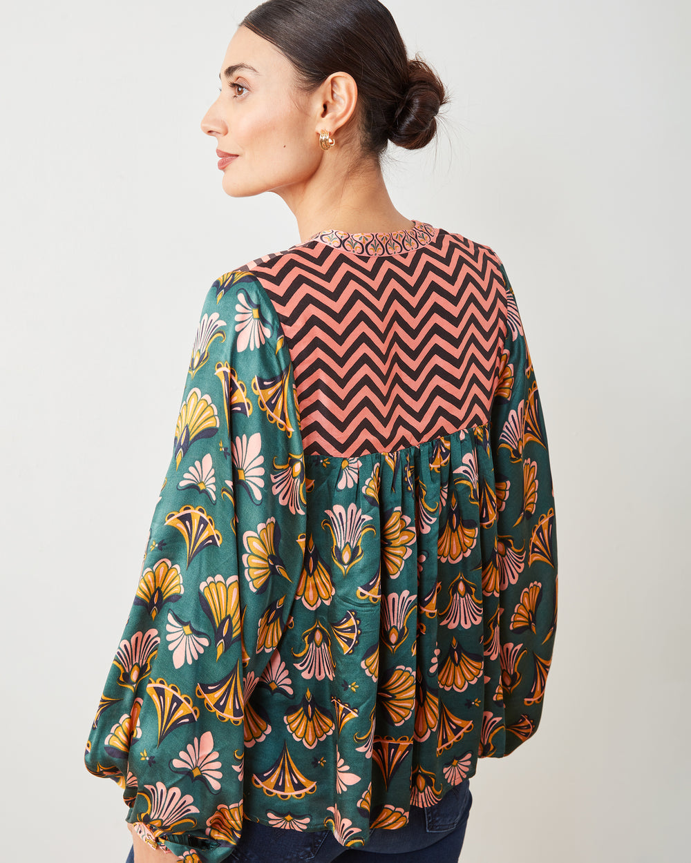 Cocktail Hour - Tides Turned Blouse - Gemstone - Printfresh