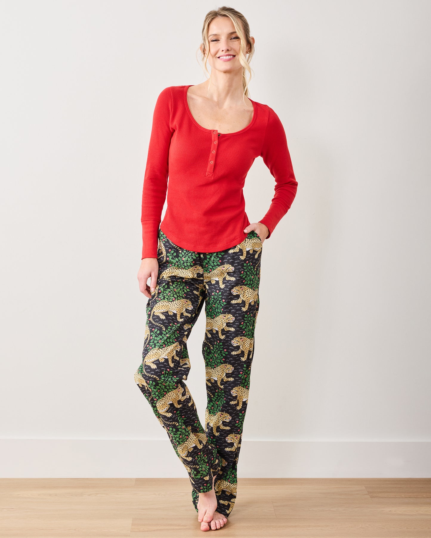 Crimson - Cozy Henley - Thermal - Printfresh